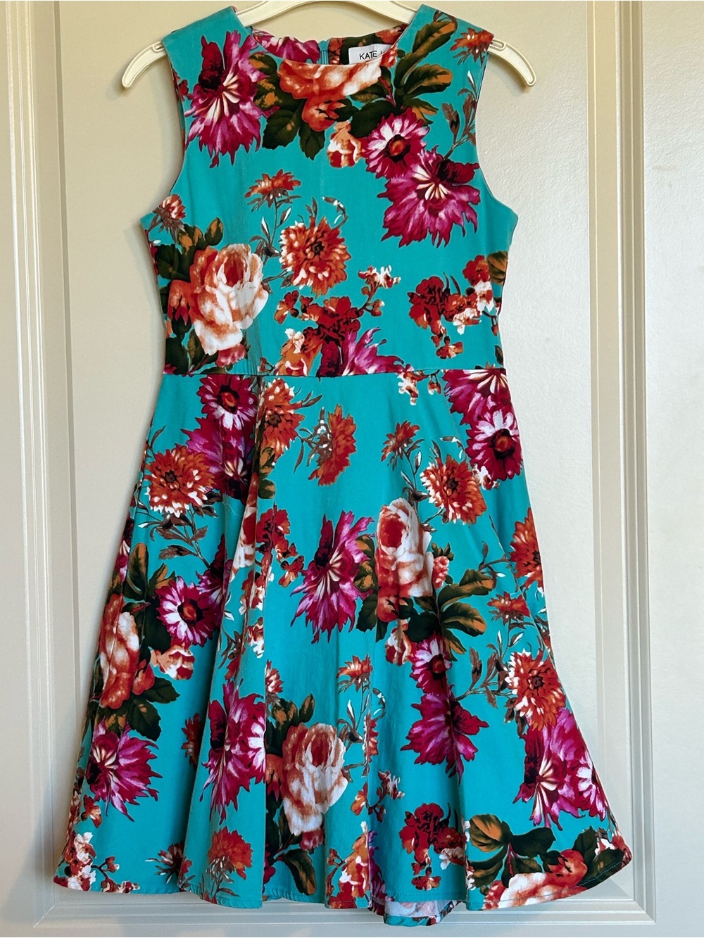Sz10-11 Kate Kasin Floral Fit & Flair Dress